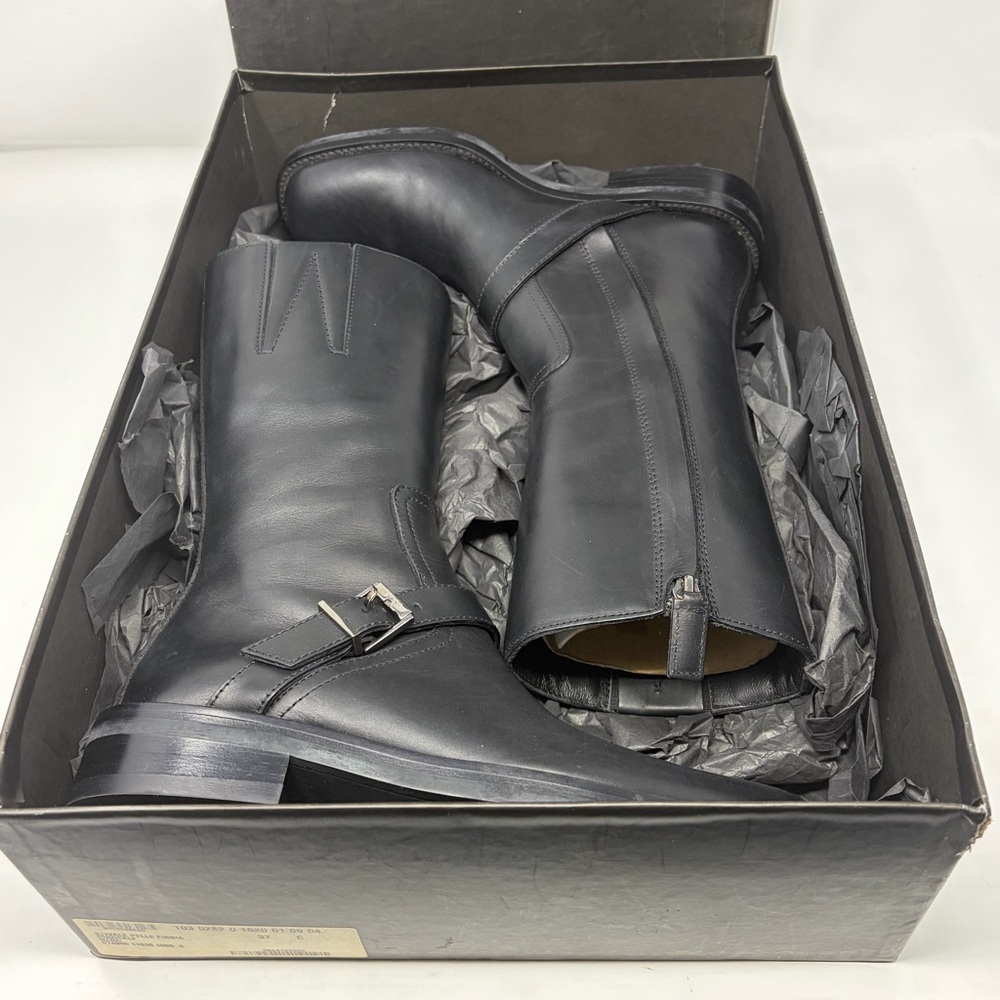 Gucci Idrocalf Leather Buckle Riding Boots Black Size 37 | Made in Italy COA - Picture 11 of 14
